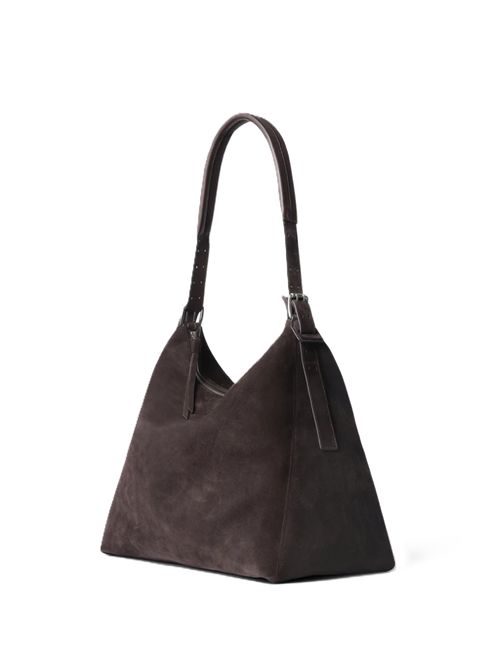 BELTED HOBO BAG IN SUEDE LEATHERSuede Leather Lemaire | BG0189 LL0125BR007 EBONYBROWN